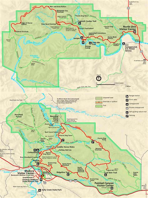 Theodore Roosevelt National Park Map Verjaardag Vrouw 2020