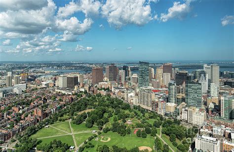 Boston Common And City Skyline Aerial Photograph By David Oppenheimer