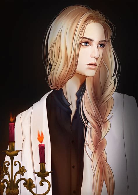 Female Anime Character In White Suit Jacket Blonde Braids Blue Eyes