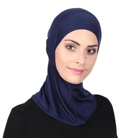 solid color cotton muslim turban cap for women full cover inner hijab caps islamic underscarf