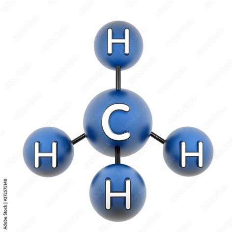 Ch4 Molecule Methane Render Of 3d Model Isolated On White Stock
