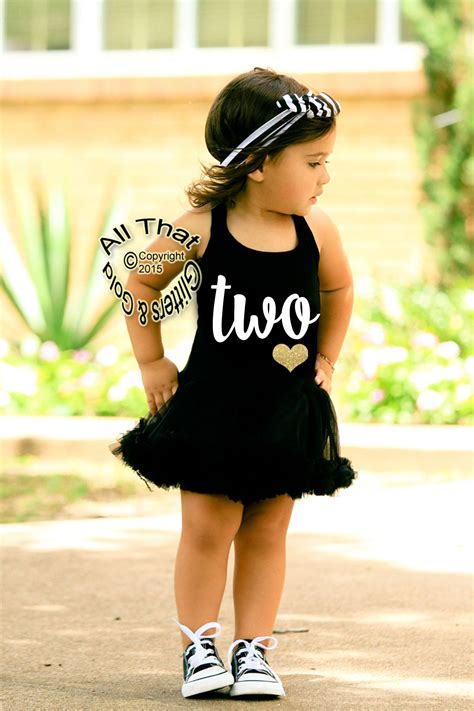Cute 2nd Birthday Dresses Black And White Two Glitter Black Second