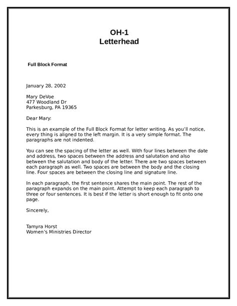 Sample of church letter headed paper : 5+ Block Letter Formats - Word Excel Templates