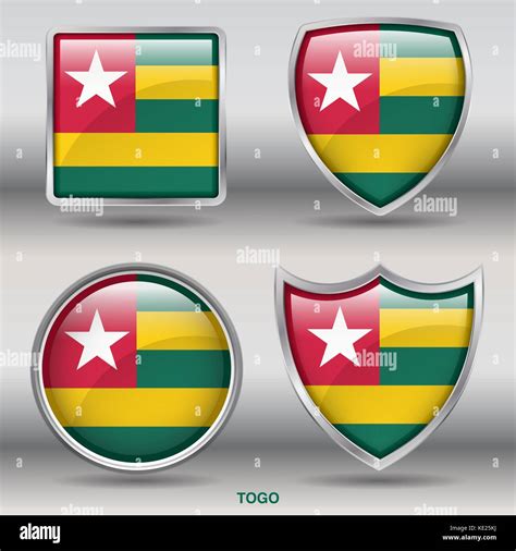 Drapeau Togo 4 Drapeaux Formes Membres Pays Au Monde With Clipping