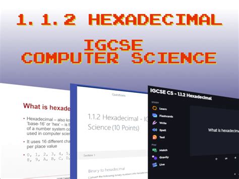 112 Hexadecimal Igcse Computer Science Powerpoint Online Quiz And