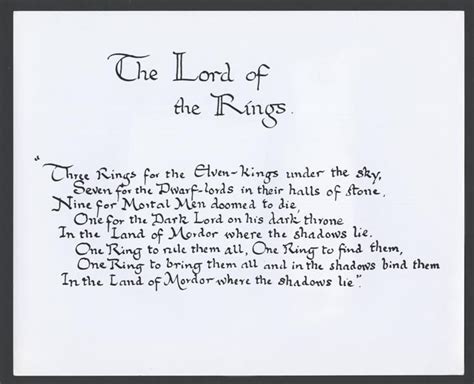 The Famous Verse Handwritten By Jrr Tolkien Himself Tolkien
