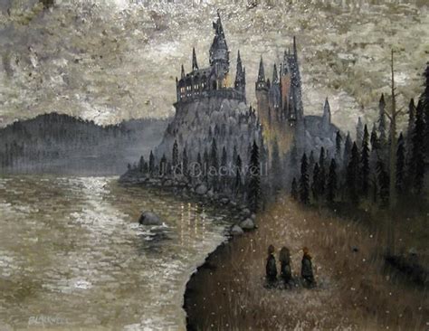 A Painting Of A Castle By The Water