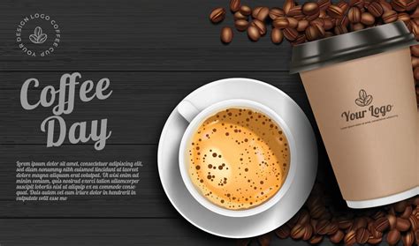 Coffee Ads Retro Style Template With Coffee Take Away Coffee Cup And