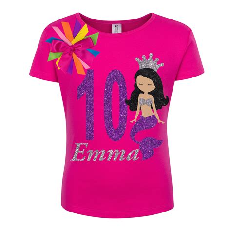 Bubblegum Divas 10th Birthday Girl Shirt Mermaid Personalized 10 Ebay