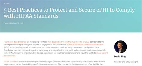 5 Best Practices To Protect And Secure Ephi To Comply With Hipaa