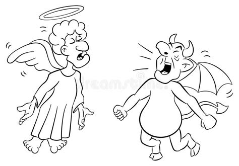 Cartoon Angel And Devil Stock Vector Illustration Of Religion 75887107