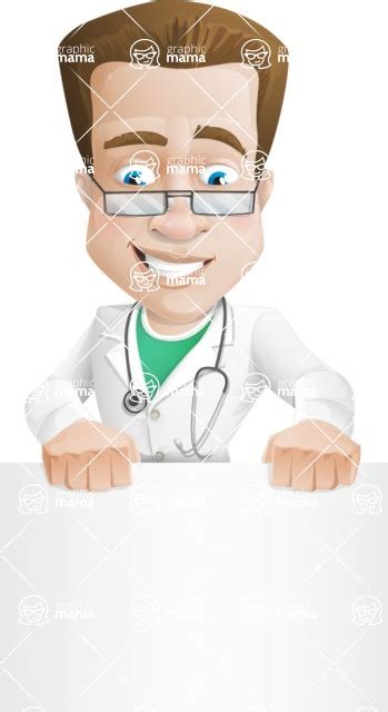 Expert Male Doctor Cartoon Vector Character 112 Illustrations Sign