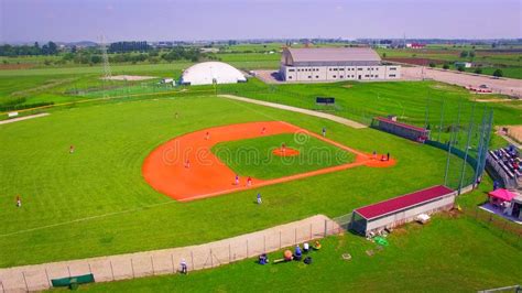 Baseball Fields Aerial View Panorama Landscape Stock Image Image Of