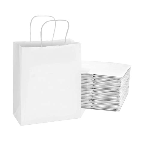 Prime Line Packaging White T Bag Small Paper Bags With Handles