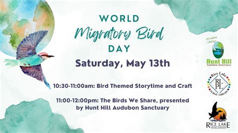 World Migratory Bird Day Rice Lake Public Library May 13 2023