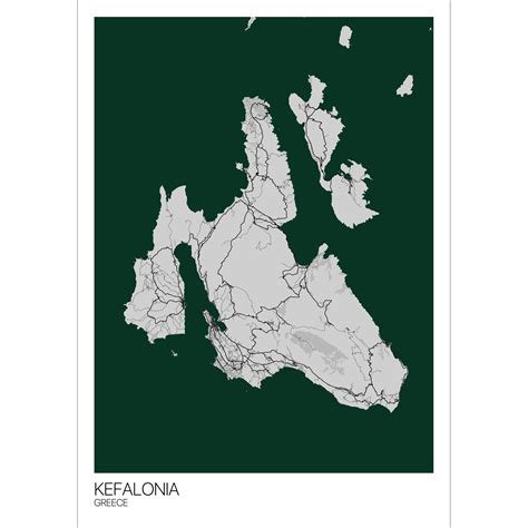 Kefalonia Map Art Print - Free International Shipping! - Mapply.co