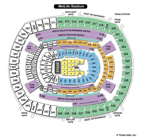 Metlife Stadium Seating Chart Printable Pdf Download