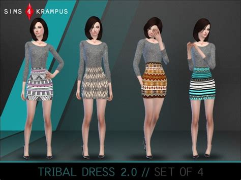 Tribal Dress 20 At Sims 4 Krampus Sims 4 Updates