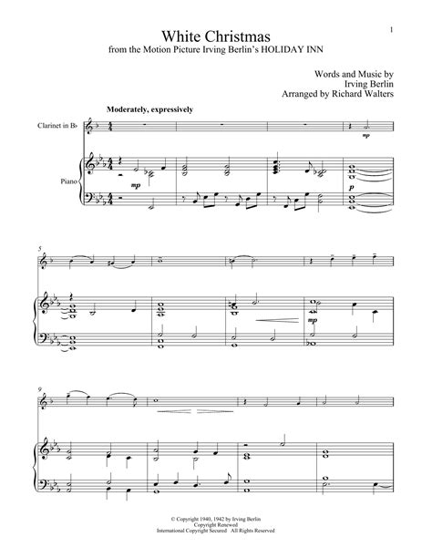 White Christmas Partituras Irving Berlin Clarinete Y Piano