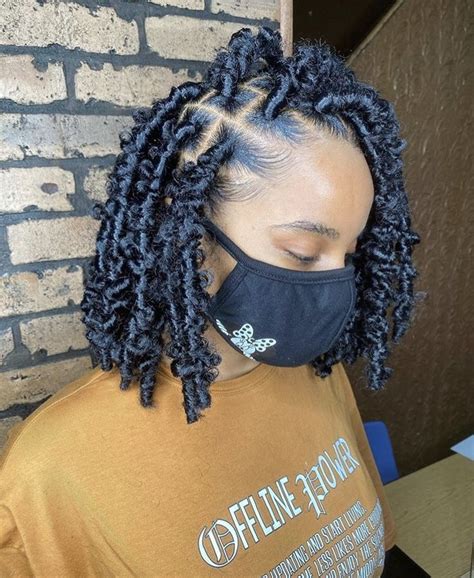 You can also control how much of your hair is blue, as well as whether to bleach to get a bolder blue color. Butterfly Locs Distressed Bob Locs in 2020 | Locs ...
