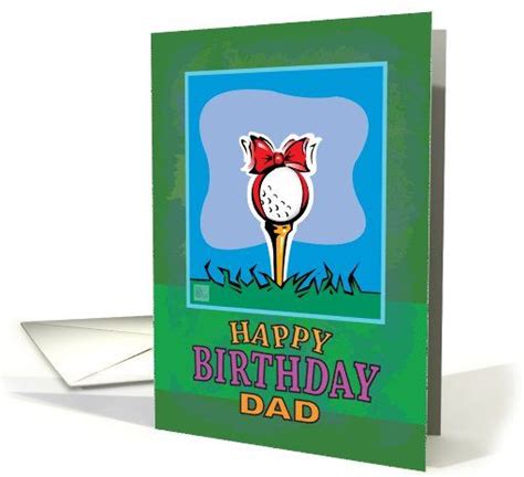 Dad Happy Birthday Golf Ball Present Card Happy Birthday Golf