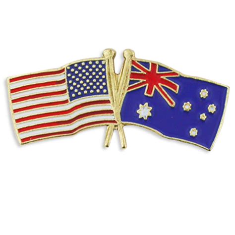 Pinmarts Usa And Australia Crossed Friendship Flag Lapel Pin Ebay