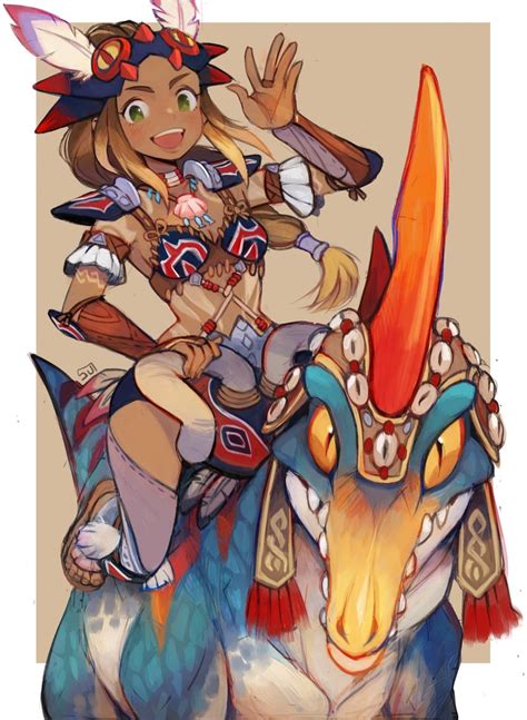 Kayna And Velocidrome Monster Hunter And More Drawn By Sui