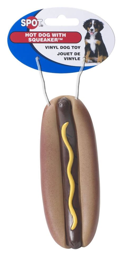 Spot Vinyl Hot Dog With Squeaker Dog Toy For More Information Visit
