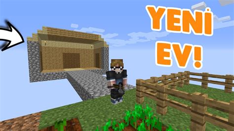 Tek Blokta Yenİ Ev Minecraft Tek Blok Skyblock 3bölüm Youtube