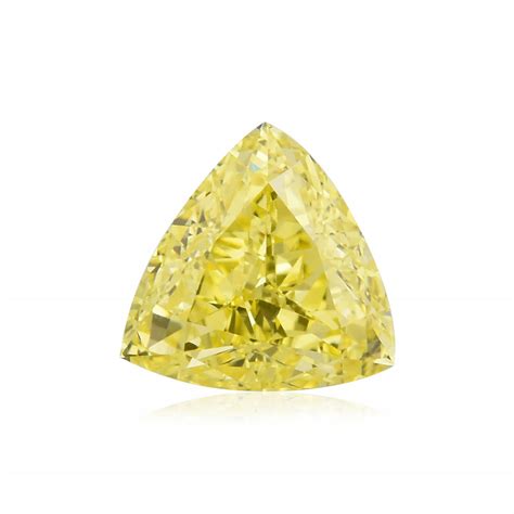 1 01 Carat Fancy Intense Yellow Diamond Trilliant Shape VS2 Clarity