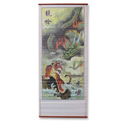 Tiger And Dragon Wall Scroll Painting Chinese Dragons Wall Scroll