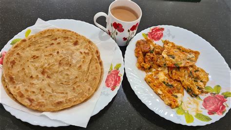 Pakistani Breakfastparatha Omelette And Tea Recipes Youtube