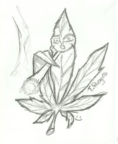 √ Simple Weed Leaf Drawing
