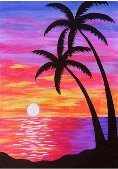 Us Seller X Cm Colorful Sunset Tropical Paradise Beach Etsy
