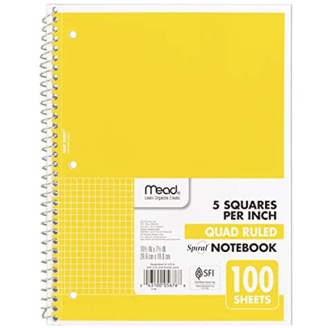Mead Spiral Notebook 1 Subject Graph Ruled Paper 10 12 X 8 100