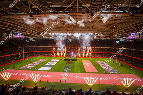 Fireworks Go Off Principality Stadium Teams Editorial Stock Photo