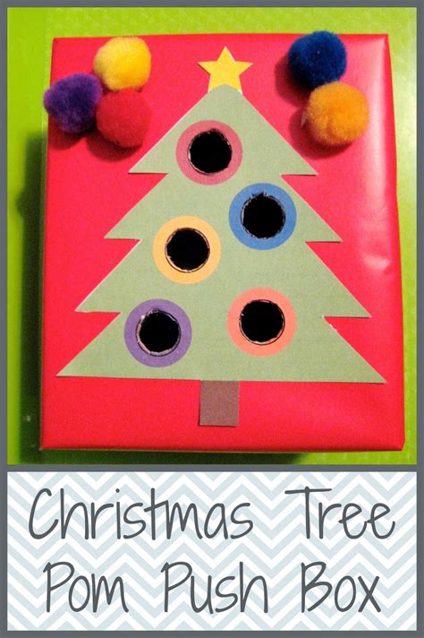 Christmas Tree Pom Pom Push Box Christmas Activities For Toddlers