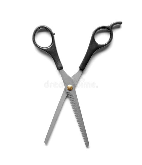 Scissors On White Background Top View Professional Hairdresser S
