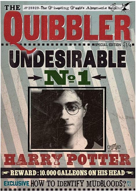 Harry Potter The Quibbler Undesirable No 1 Print Harry Potter Harry Potter Props Harry