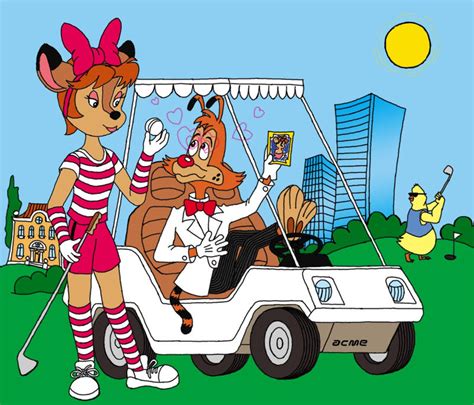 fawn deer and bonkers golf scene in colour by pashkageraskin on deviantart