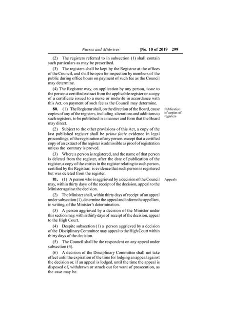 The Nurses And Midwives Act No 10 Of 2019 Pmd 2 Pdf