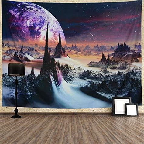 Planet Tapestry Mountains Tapestry 3d Galaxy Stars Tapestries Space
