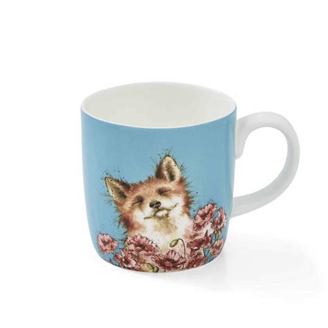 Royal Worcester Wrendale Designs Poppy Field Fox Design Ceramic Mug