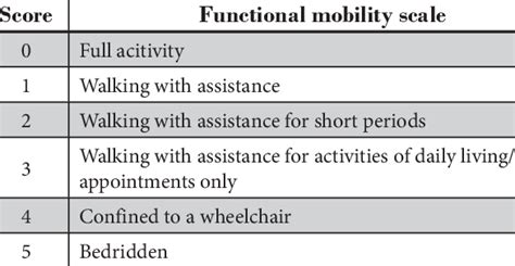 Elderly Mobility Scale Printable