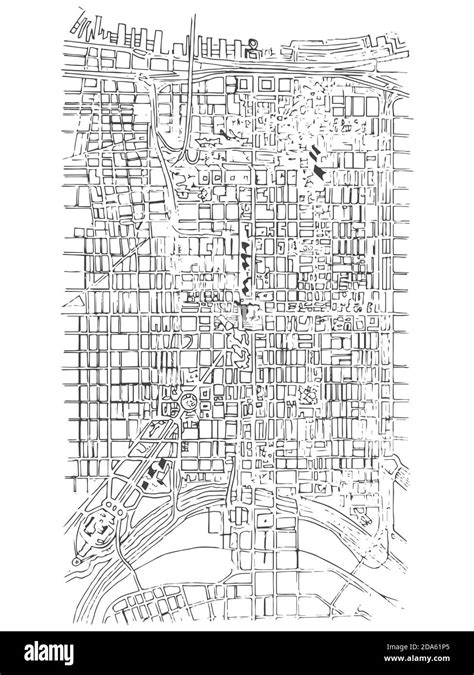 Plano Urbano De Una Ciudad Pueblo Antiguo Mapa De La Ciudad De Doodle
