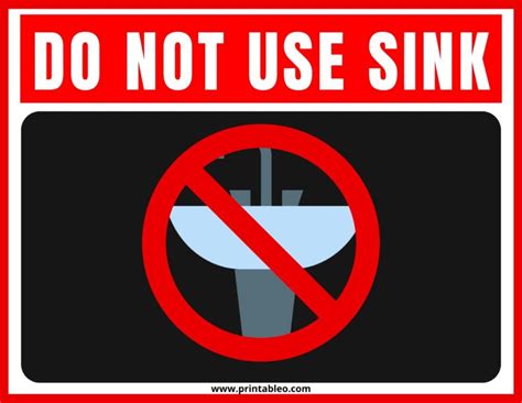Do Not Use Sink Sign