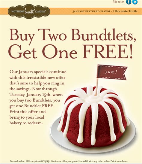 Nothing Bundt Cakes Printable Coupon