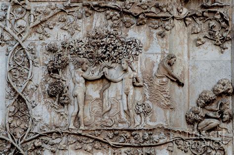 Adam And Eve Hide From Gods Judgement Lorenzo Maitaini Bas Relief