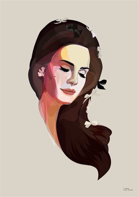Lana Del Rey Vector Portrait Vector Portrait Vector Illustration