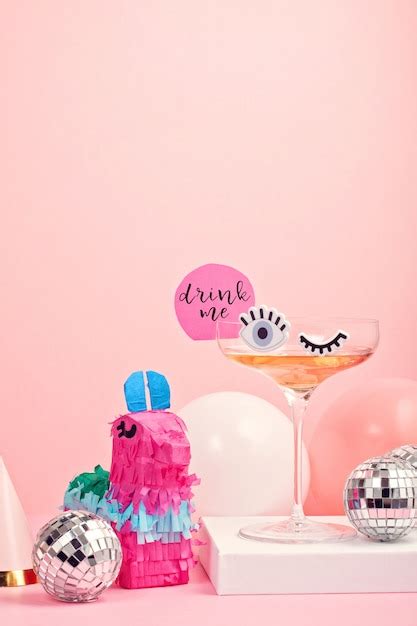 Funny Cute Cocktail Glass With Eyes Photo Premium Download
